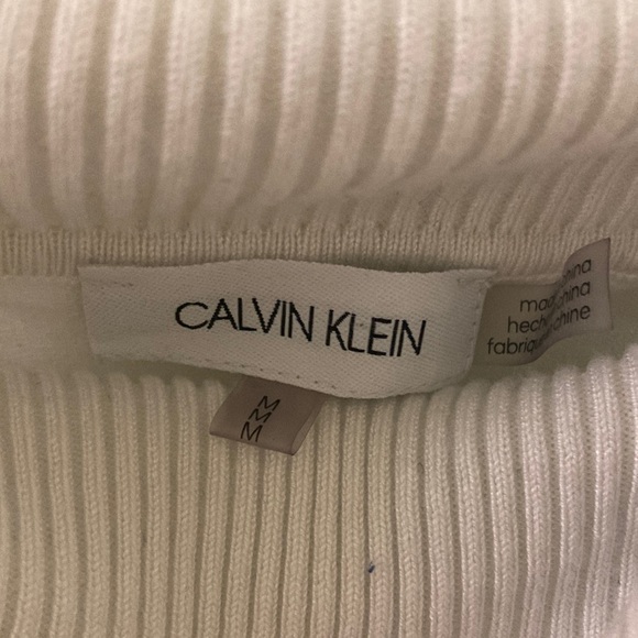 what ;  calvin klein long dress turtleneck blouse in the color white 🦷 - Picture 1 of 10